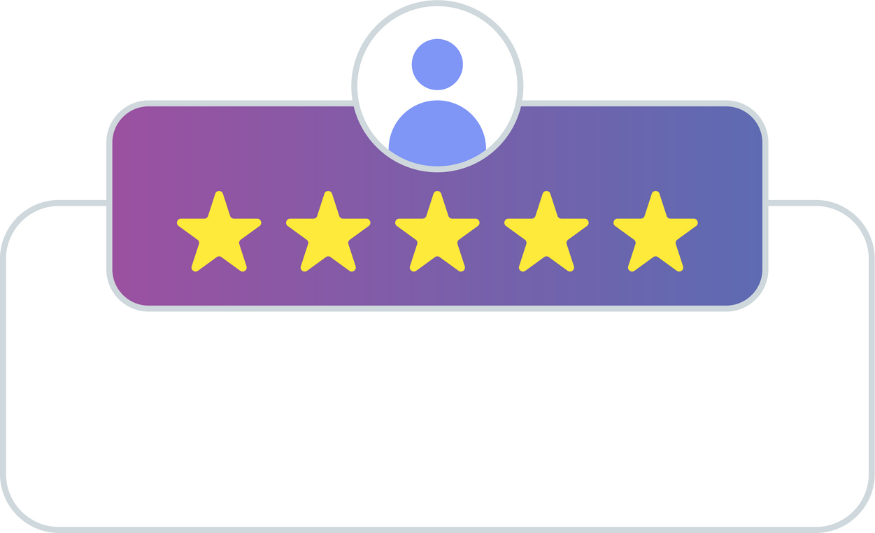 Customer feedback review with 5 star